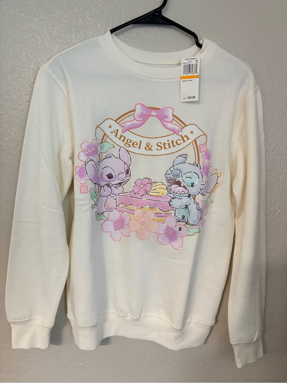 Disney Stitch Graphic Cream White Sweatshirt